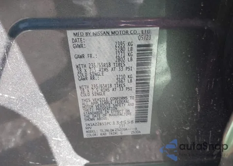 2023 Nissan Murano Sv Intelligent Awd from USA, damaged, VIN 5N1AZ2BS5PC134558